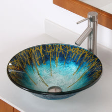 Load image into Gallery viewer, ELITE 1309 Modern Design Tempered Glass Bathroom Vessel Sink &amp; Single Lever Faucet
