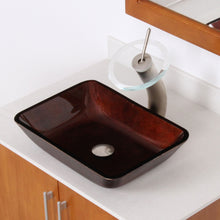Load image into Gallery viewer, ELITE Rectangle Artistic Bronze Tempered Glass Vessel Sink 1407
