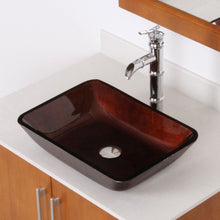 Load image into Gallery viewer, ELITE Rectangle Artistic Bronze Tempered Glass Vessel Sink 1407
