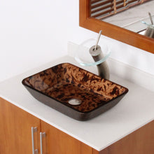 Load image into Gallery viewer, ELITE Rectangle Artistic Bronze Tempered Glass Vessel Sink 1409
