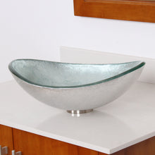Load image into Gallery viewer, ELITE Unique Oval Artistic Silver Tempered Glass Sink 1412
