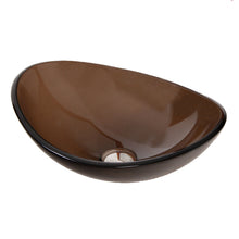 Load image into Gallery viewer, ELITE Unique Oval Transparent Brown Tempered Glass Sink 1417
