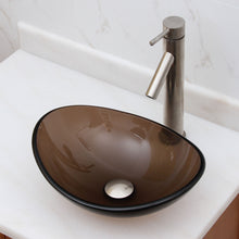 Load image into Gallery viewer, ELITE Unique Oval Transparent Brown Tempered Glass Sink 1417
