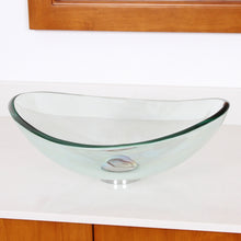 Load image into Gallery viewer, ELITE  Unique Oval Transparent Tempered Glass Bathroom Sink 1418
