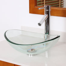 Load image into Gallery viewer, ELITE  Unique Oval Transparent Tempered Glass Bathroom Sink 1418
