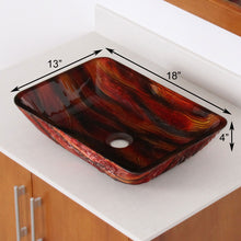 Load image into Gallery viewer, ELITE  Lava Rectangle Tempered Glass Bathroom Vessel Sink 1419
