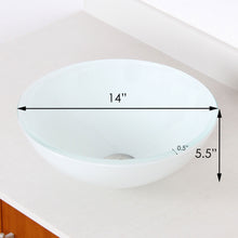 Load image into Gallery viewer, ELITE White Double Layer Tempered Glass Bathroom Vessel Sink 1421
