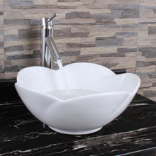 Load image into Gallery viewer, ELITE 301 Grade A Ceramic Bathroom Sink With Lotus Design &amp; Single Lever Faucet Combo
