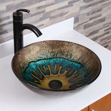 Load image into Gallery viewer, ELITE Volcanic Pattern Tempered Glass Bathroom Vessel Sink 1507
