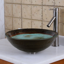 Load image into Gallery viewer, ELITE Space Tunnel Pattern Tempered  Glass Vessel Sink 1511
