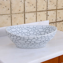 Load image into Gallery viewer, ELITE  Oval Cobblestone Pattern Ceramic Bathroom Vessel Sink 1558
