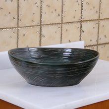 Load image into Gallery viewer, ELITE  Oval Dark Green Glaze Ceramic Bathroom Vessel Sink 1559
