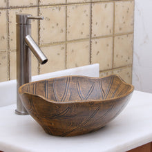 Load image into Gallery viewer, ELITE Oval Matt Glaze Autumn Leave Ceramic Vessel Sink 1562
