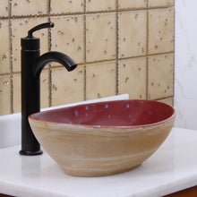Load image into Gallery viewer, ELITE  Oval Ruby Glaze Ceramic Bathroom Vessel Sink 1563
