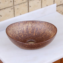 Load image into Gallery viewer, ELITE  Oval Matt Iron Ore Glaze Ceramic Bathroom Vessel Sink 1564
