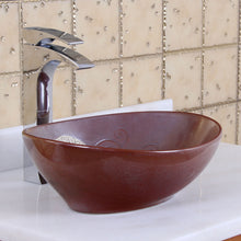 Load image into Gallery viewer, ELITE  Oval Mohogany Glaze Ceramic Bathroom Vessel Sink 1566
