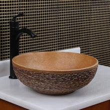 Load image into Gallery viewer, ELIMAX&#39;S Round Yellow Glaze Porcelain Ceramic Bathroom Vessel Sink 1568
