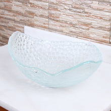 Load image into Gallery viewer, ELITE Crystal Grape Pattern Tempered Glass Bathroom Vessel Sink 1601
