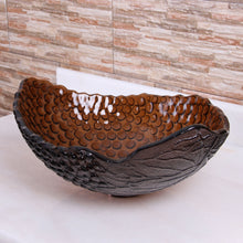 Load image into Gallery viewer, ELITE Tinted Grape Pattern Tempered Glass Bathroom Vessel Sink 1602
