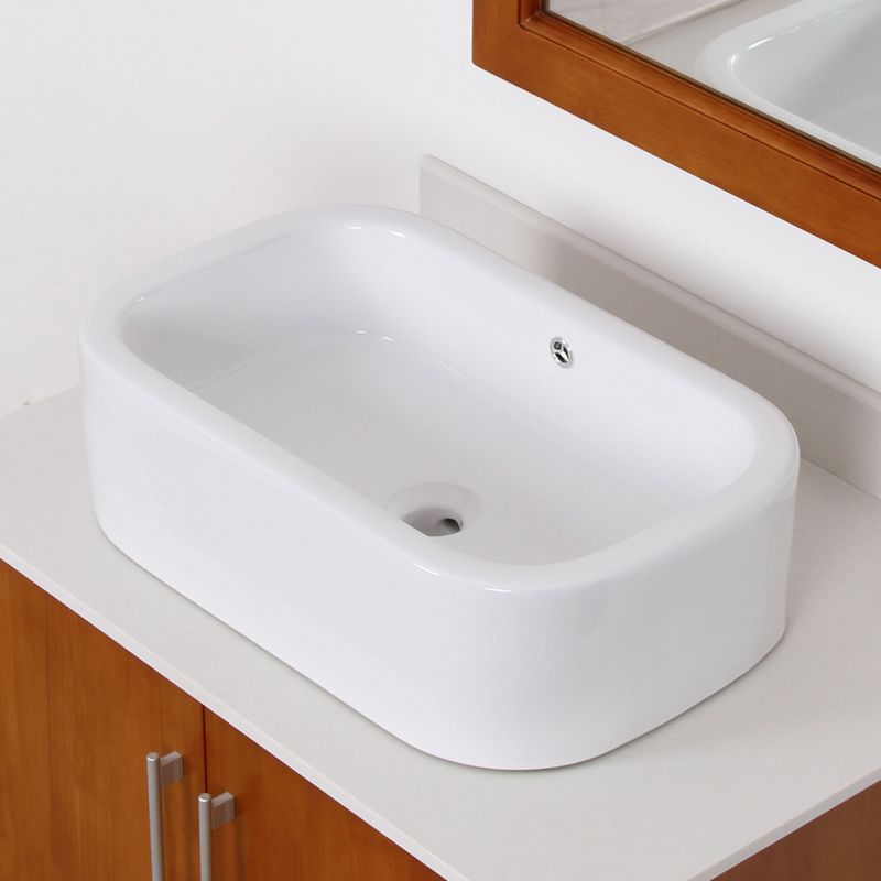 ELITE Ceramic Bathroom Sink With Unique Rectangle Design C171