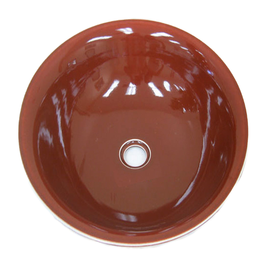Dark Red Bell-Shaped Ceramic Vessel Sink L8043