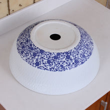 Load image into Gallery viewer, Chrysanthemum Blue and White Porcelain Vessel Sink ELIMAX&#39;S 2010
