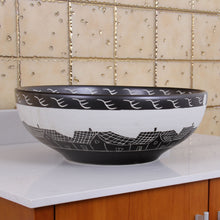 Load image into Gallery viewer, ELIMAX&#39;S Oriental Villages Pattern Porcelain Ceramic Bathroom Vessel Sink 2019
