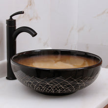 Load image into Gallery viewer, ELIMAX&#39;S Ocher And Black Glaze Porcelain Ceramic Bathroom Vessel Sink 2022
