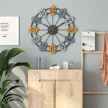 Load image into Gallery viewer, Jeezi Oversize Rustic Numeral Wall Clocks for Living Room Decor Farmhouse Style 20&quot;
