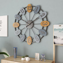 Load image into Gallery viewer, Jeezi Oversize Rustic Numeral Wall Clocks for Living Room Decor Farmhouse Style 20&quot;
