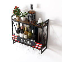 Load image into Gallery viewer, Industrial Wine Racks Wall Mounted with 6 Stem Glass Holder 23.6 in
