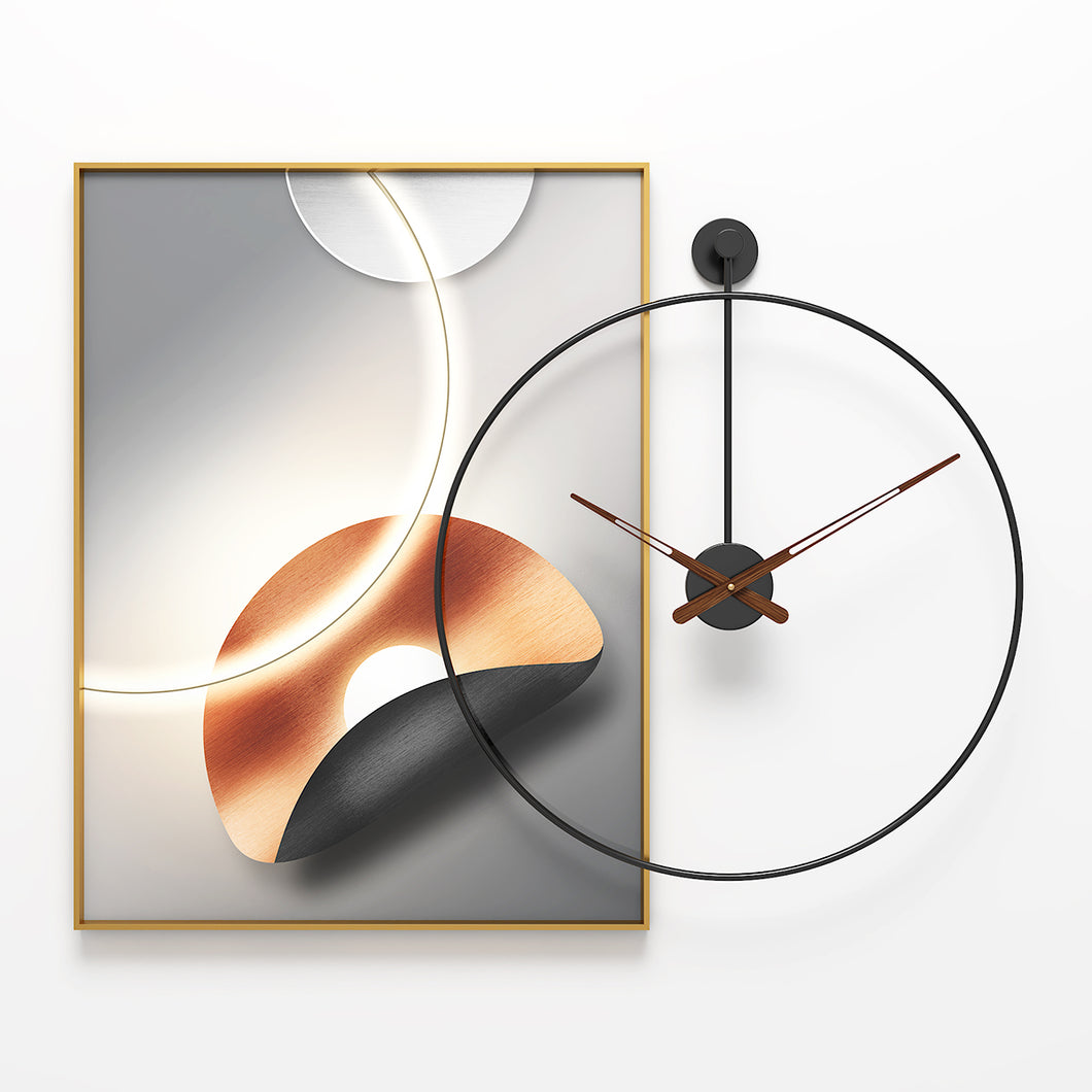 Jeezi Oversize Espana Style Wall Clocks with Walnut Hands for Living Room Decor Minimalism Clock 20
