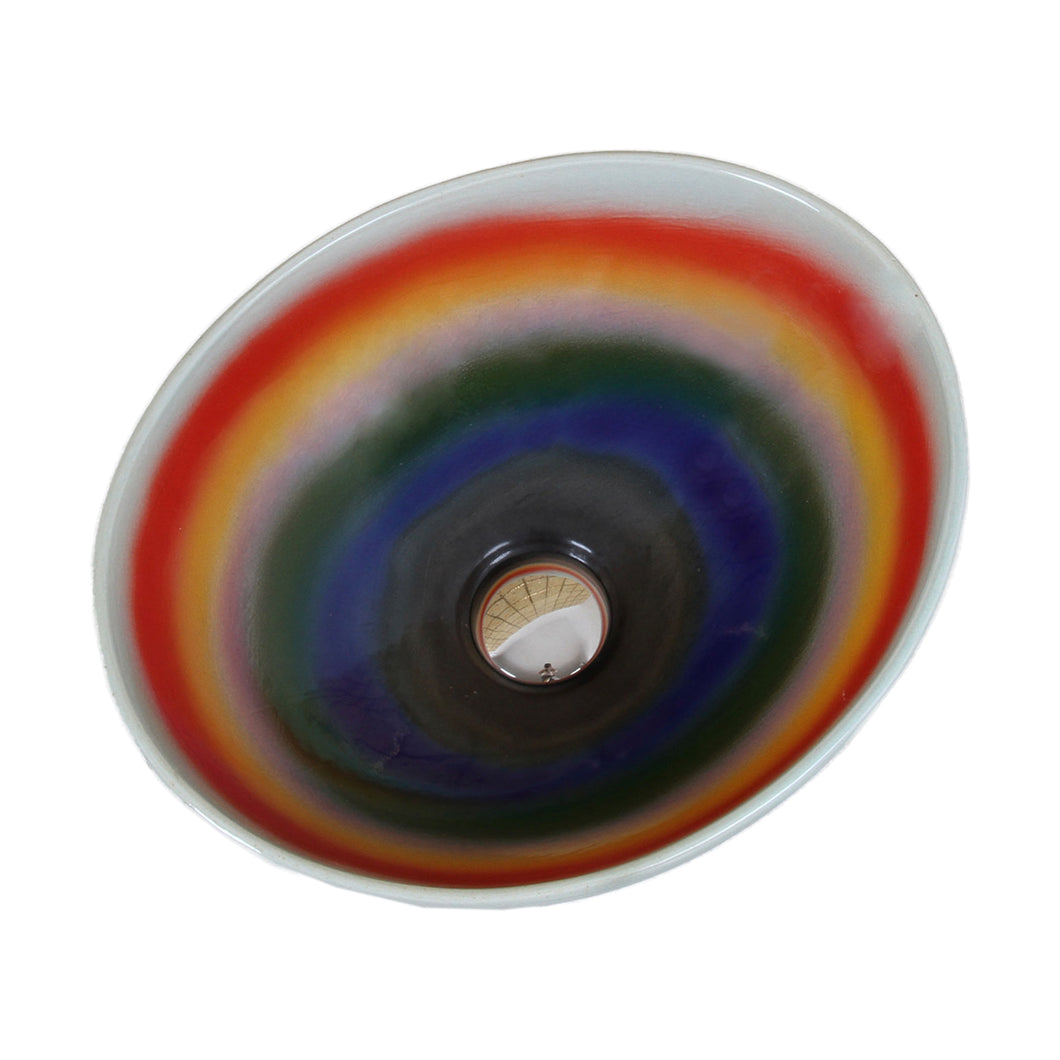 ELITE  Oval Multicolor Glaze Porcelain Bathroom Vessel Sink 1556