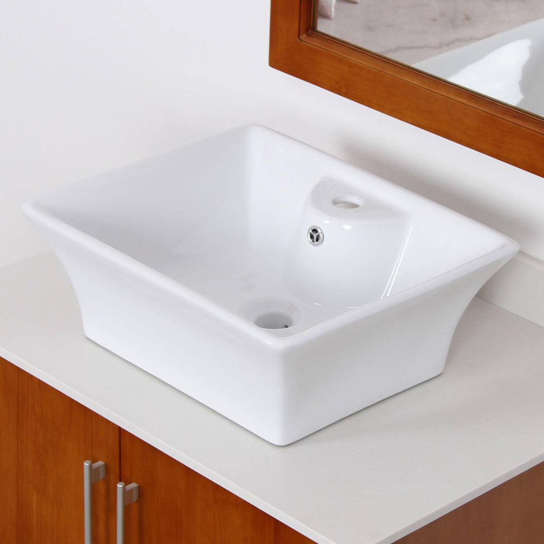 ELITE High Temperature Grade A Ceramic Bathroom Sink With Unique Square Design 4049