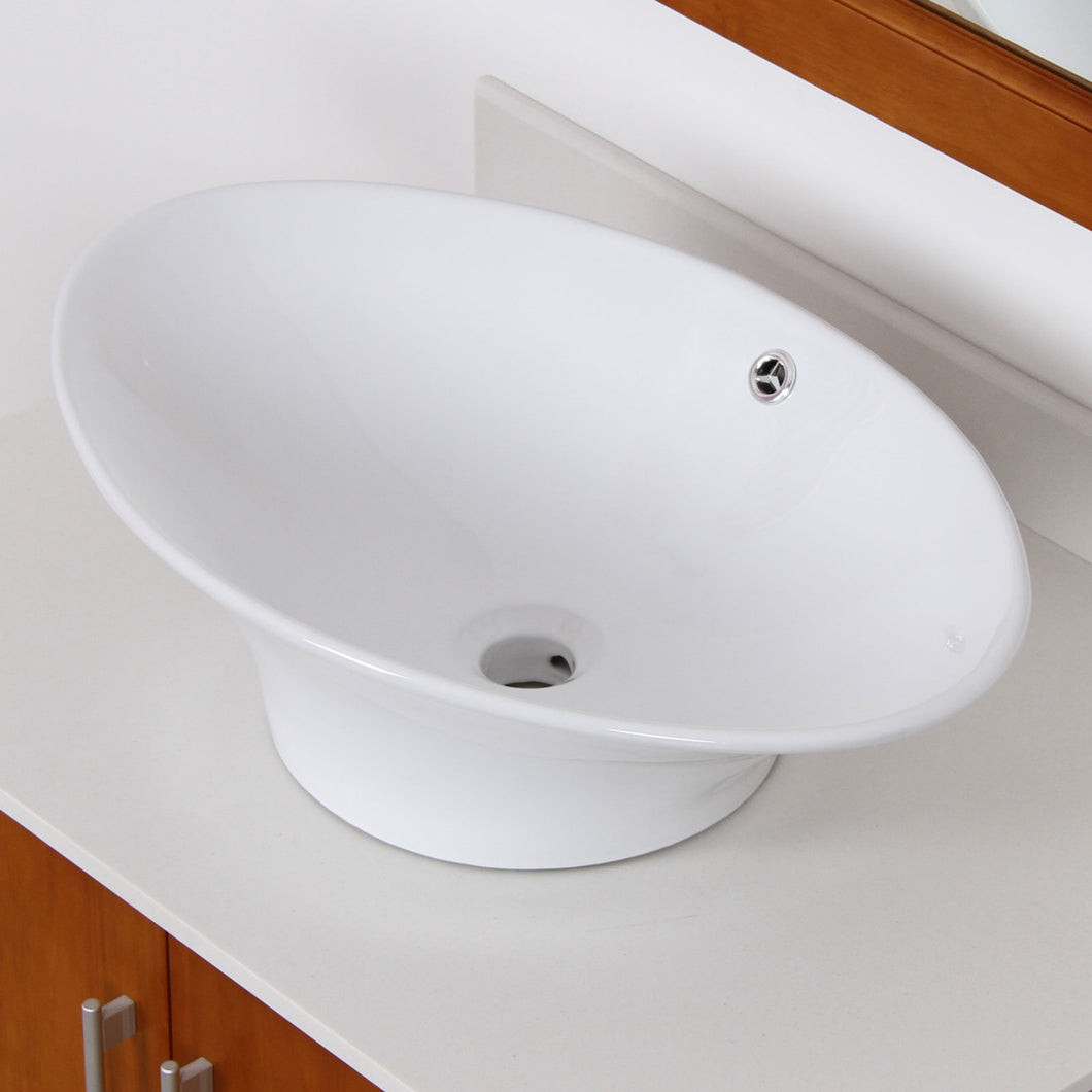 ELITE High Temperature Grade A Ceramic Bathroom Sink With Unique Oval Design 4110