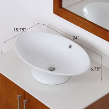 Load image into Gallery viewer, ELITE High Temperature Grade A Ceramic Bathroom Sink With Unique Oval Design 4110
