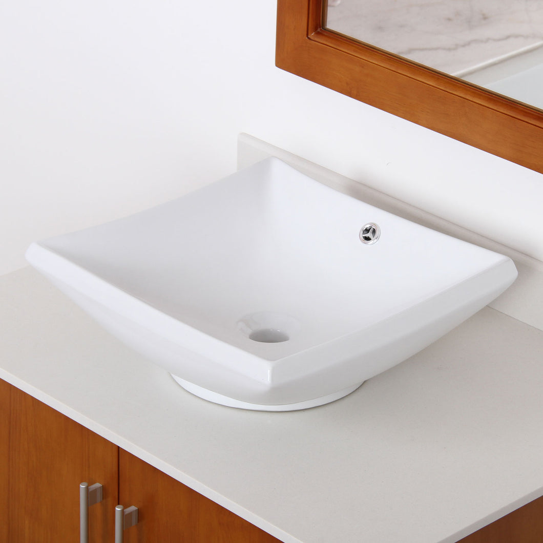 ELITE High Temperature Grade A Ceramic Bathroom Sink With Unique Square Design 4125