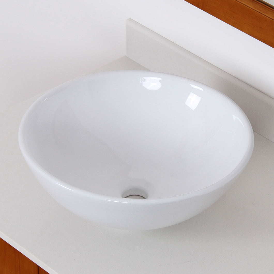 ELITE Round Shape White Porcelain Ceramic Bathroom Vessel Sink 5587