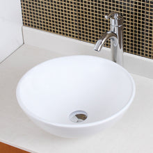Load image into Gallery viewer, ELITE Round Shape White Porcelain Ceramic Bathroom Vessel Sink 5587
