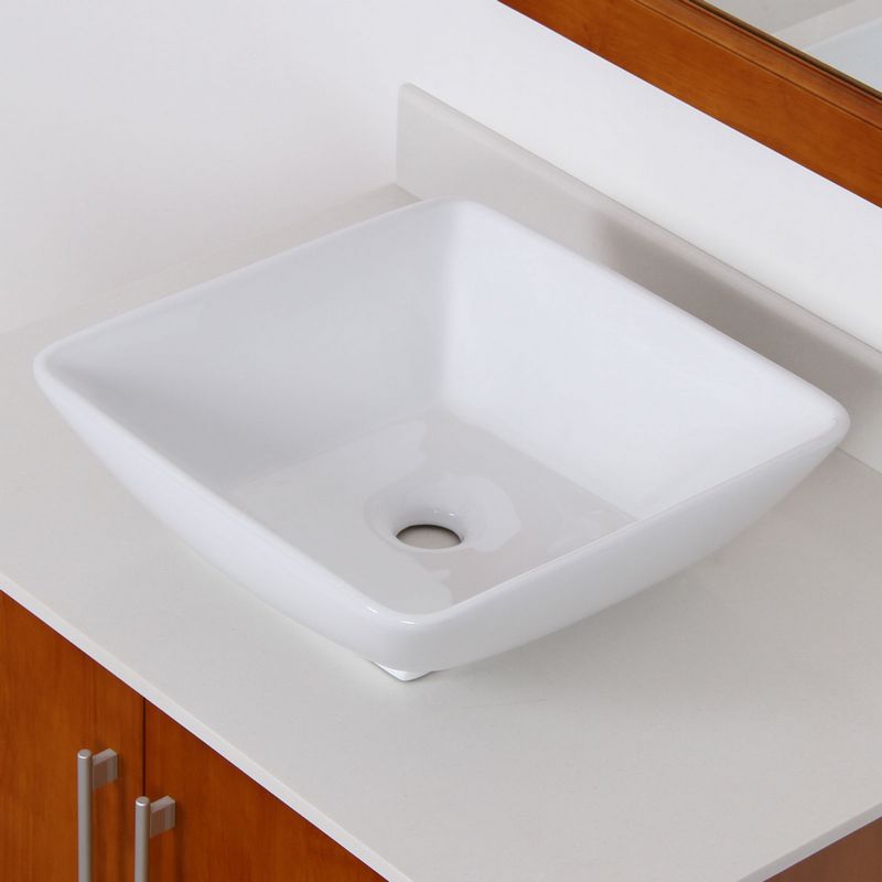 ELITE High Temperature Grade A Ceramic Bathroom Sink With Unique Square Design 4322