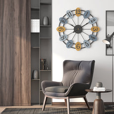 Jeezi Oversize Rustic Numeral Wall Clocks for Living Room Decor Farmhouse Style 20"