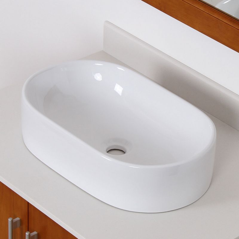ELITE Grade A Ceramic Bathroom Sink With Unique Oval Design C842