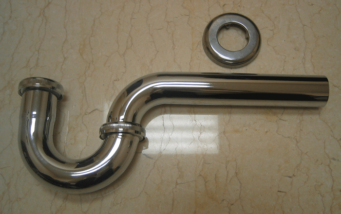 Chrome Horizontal P-trap for basin vessel sink 900008U