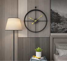 Load image into Gallery viewer, Jeezi oversize double ring wall clocks with gold hands for living room decor minimalism clock 32&quot;
