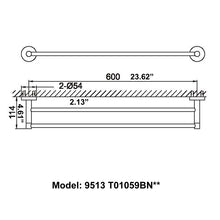 Load image into Gallery viewer, CAE Modern Bathroom Double Rods Towel Holder 9513T01059BN
