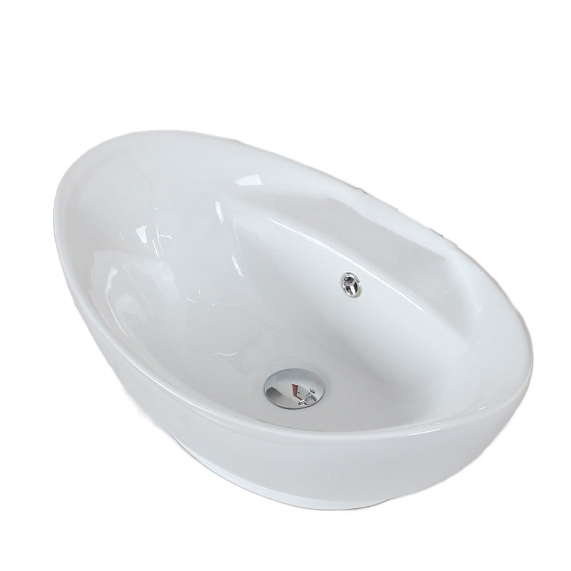 ELITE Grade A Ceramic Bathroom Sink With Unique Oval Design 9970