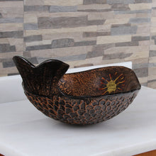 Load image into Gallery viewer, ELITE Atlantic Whale Pattern Tempered Glass Bathroom Vessel Sink

