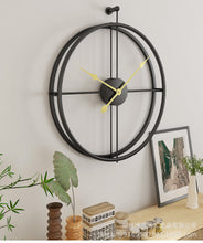 Load image into Gallery viewer, Jeezi oversize double ring wall clocks with gold hands for living room decor minimalism clock 32&quot;
