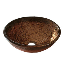 Load image into Gallery viewer, Tempered Glass Vessel Sink w. Gold Pattern Y43
