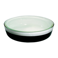 Load image into Gallery viewer, Stunning White-Black Double Layers Glass Sink with Flat Bas 124E
